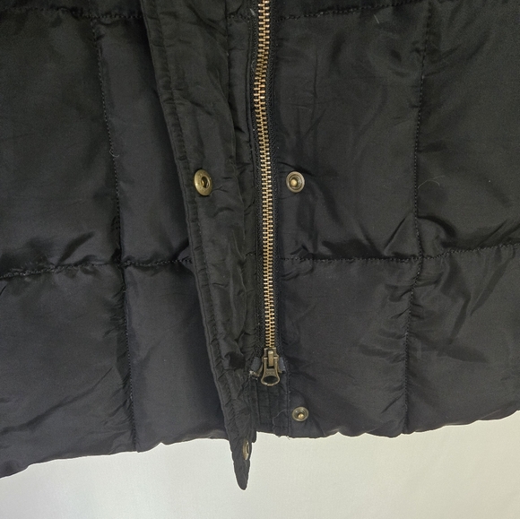 Land's End Black Warm Down Puffer Full Zip with Snaps - Picture 4 of 10